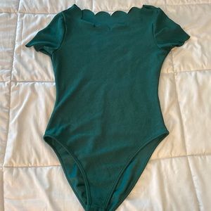 Green Scalloped Bodysuit